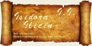 Isidora Iličin vizit kartica